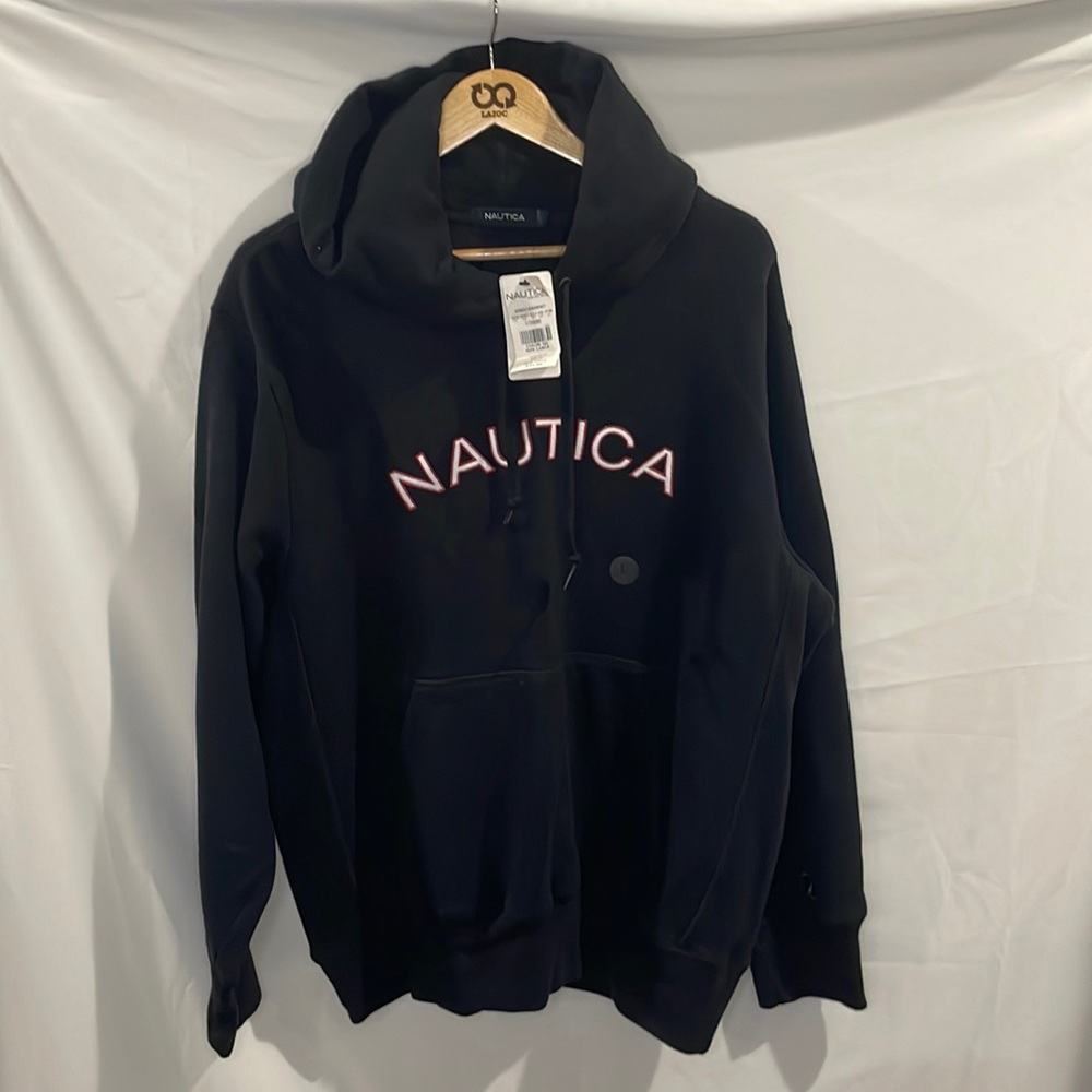 Nautica Black Hooded sweater NWT large